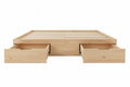 Queen Platform Storage Bed Frame with drawers open on both sides