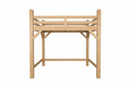 Full-Size Loft Bed Frame studio shot showing full height and open workspace below